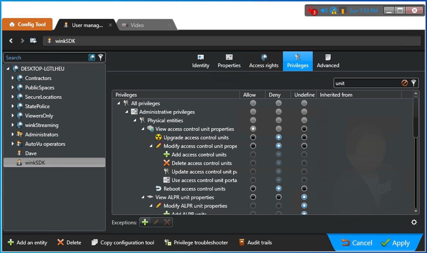 Creating SDK User in Config Tool